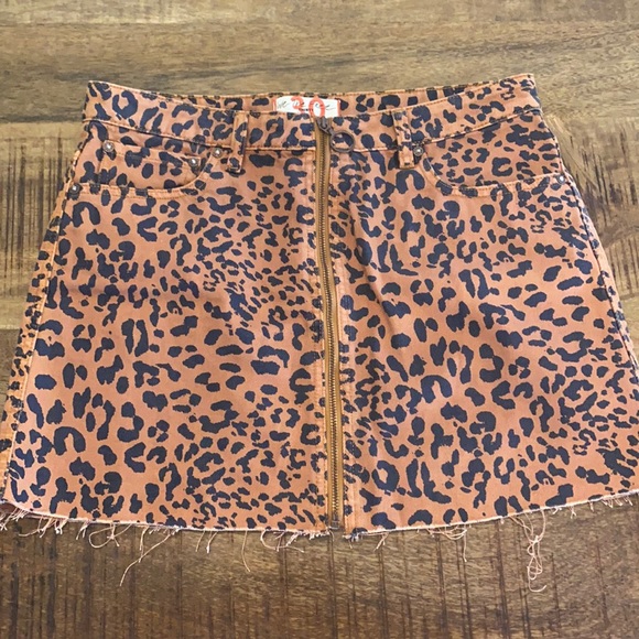 Free People Zip It Up Leopard Mini Skirt - Picture 3 of 5